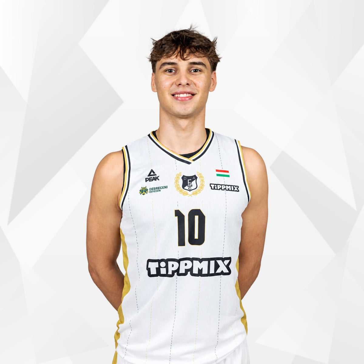 DEAC kosárlabda mez 2026/27 hazai (fehér), elölről